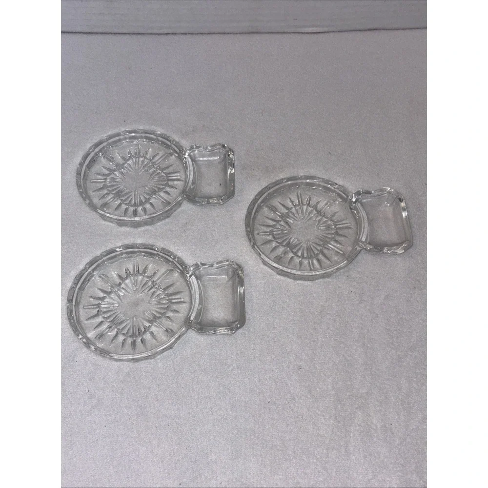 Shannon Crystal Freedom Pattern Coasters‎ With Spoon Rest Combo Vintage set of 3